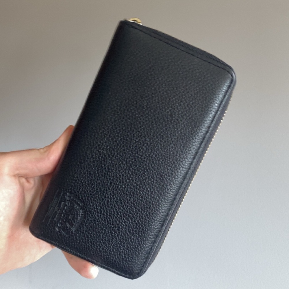 Black Leather Zip Wallet - Picture 5 of 6